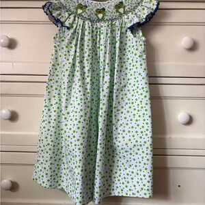 Smocked Girls Frog Dress